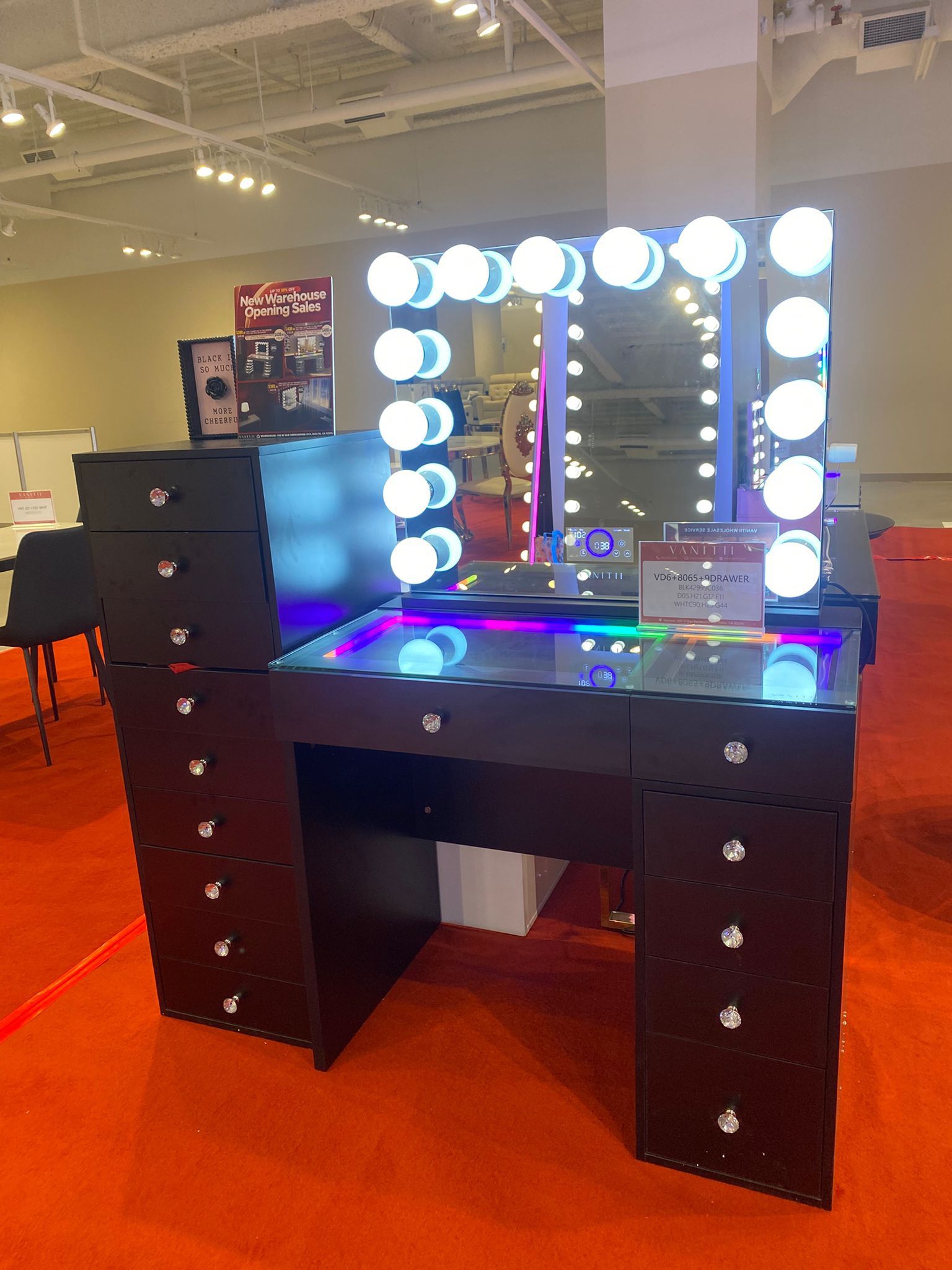 Black Vanity Set w/ Bluetooth