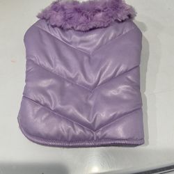 Small Furry Collar Dog Coat