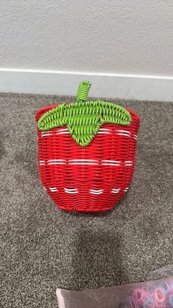 Strawberry Woven Wicker Storage Basket