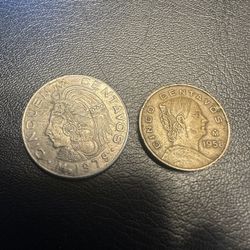 1958 And 1979 - Mexican Coins