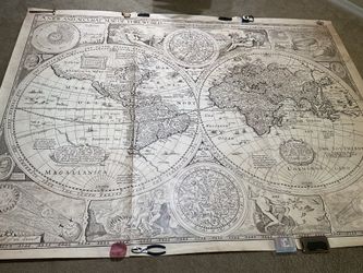 Huge 102x78” World Map 1651 John Speed Reproduction Poster BEAUTIFUL Wall Art!