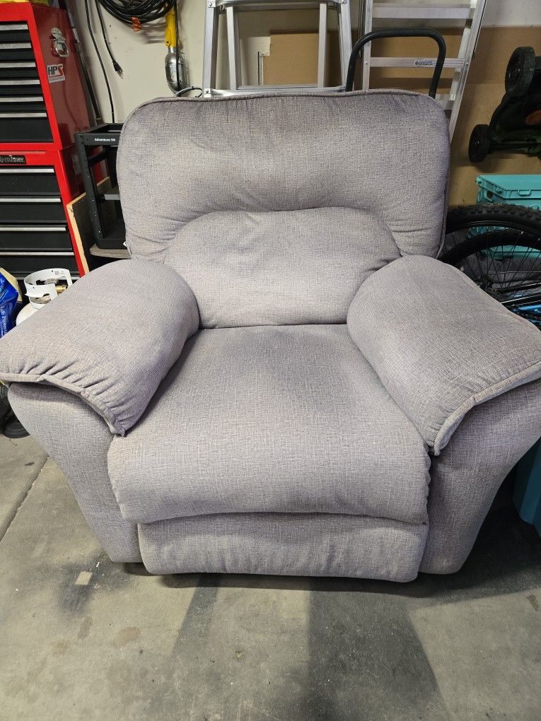 Soft Grey Plush Recliner Chair- Super Comfy!