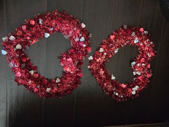 Heart tinsel wreaths