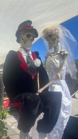 Costco Halloween Animated Newly Dead Skeleton Horror Prop Singing Bride Groom