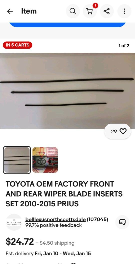 Toyota Prius Wipers