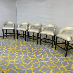 ( Delivery Available ) Luxe Decor Cream White Leather Counter Stools