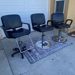 3 Salon barber chairs