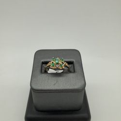 10KT YELLOW GOLD LADIES EMERALD RING