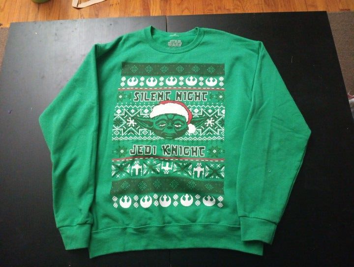 Star Wars Silent Night Jedi Night Christmas Sweater Size Large