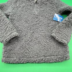 Highlands Outfitters Charcoal Soft Sherpa Pullover Jacket Size 4c 