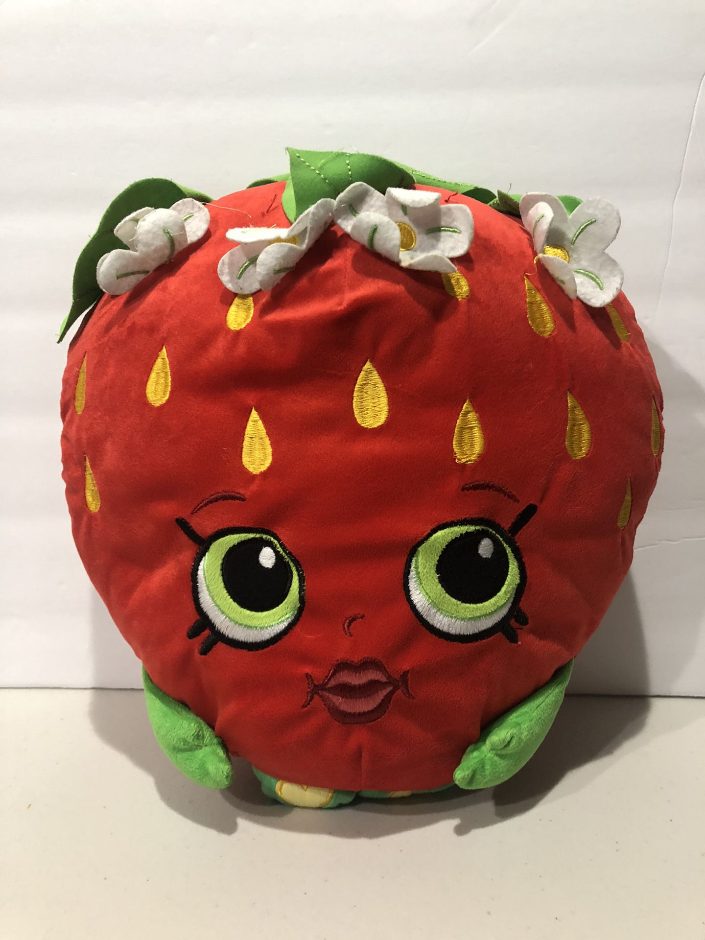 Shopkins Large Strawberry 16” Plush Kiss Pillow