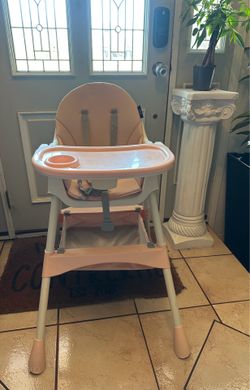 Pink high chair rocker booster toddler chair