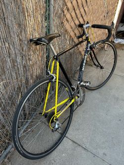 Vintage Nishiki Tri-A Steel Road Bike 12-Speed Black Yellow Shimano 600 Mavic Wheels