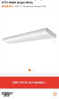 Commercial Electric 4ft 5200 lumens led wraparound light