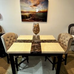 Marble Dining Table w/ Chairs/Bench