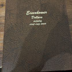 Eisenhower Dollar Set in Original Album – 32 Coins – 10 SILVER – Uncirculated