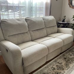 Beautiful Sofa With Two Power Recliners & Charging Ports