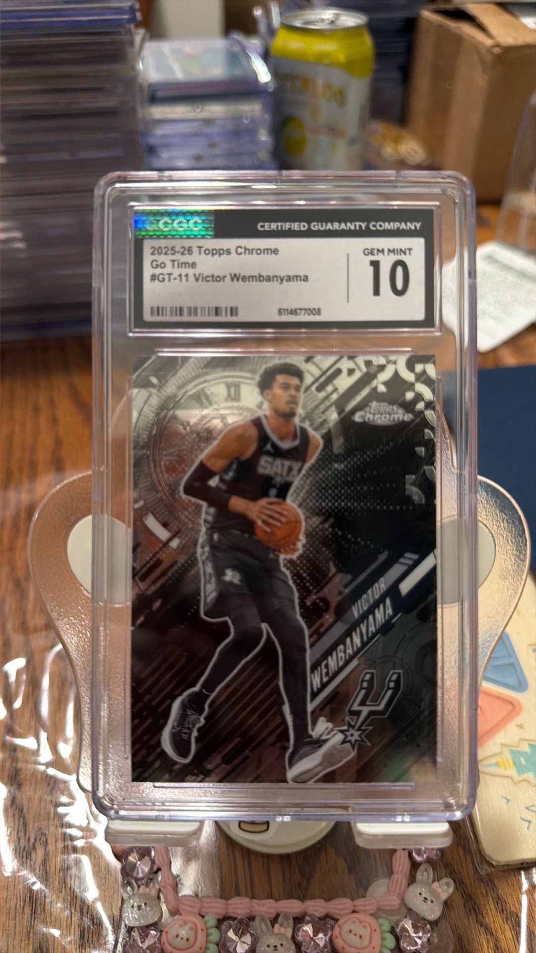 2025-26 Topps Chrome Victor Wembanyama (San Antonio Spurs) Go Time card #GT-11 slabbed and graded by CGC in a gem mint 10!