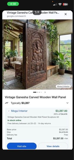 Hand Carved wooden barn door