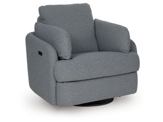 Alainmont Next-Gen Nuvella Salt and Pepper Swivel Power Recliner