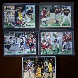 93 CLASSIC 4-SPORT TRI-CARD Set: Rookies! (#TR1-TC15). A-ROD, SHAQ, PENNY, WEBBER, BLEDSOE+GOLD FOILED FLIP ROOKIE CARD!! #/60,000.  NM/M!!!😎