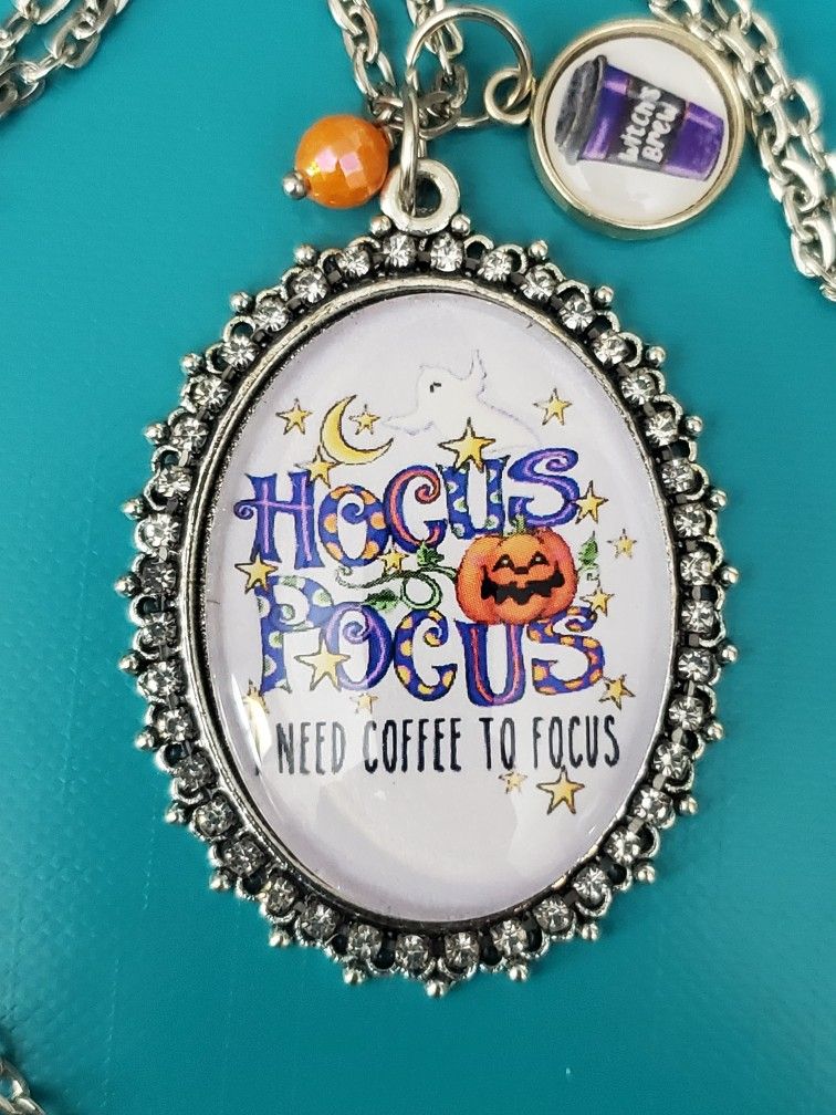 Hocus Pocus I Need Coffee To Focus Necklace