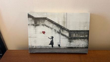Banksy Girl With Balloon “There Is Always Hope” 18” x 12” Stretched Canvas Art