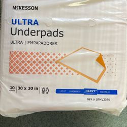 McKesson - Ultra Underpads - 30”x30” - 10 Per Bag