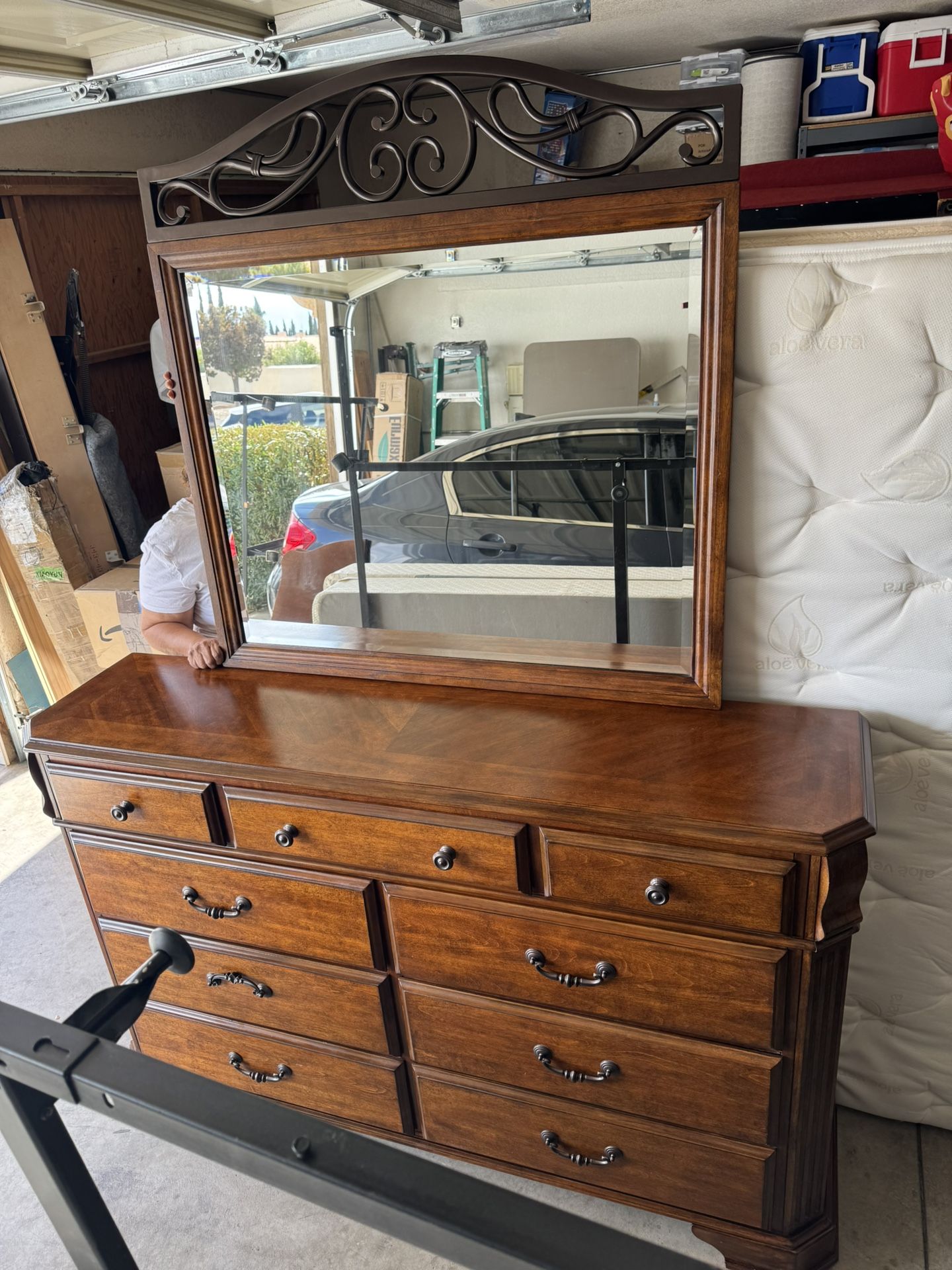 King Bedroom Bed $150 And Dresser With Mirror $80 