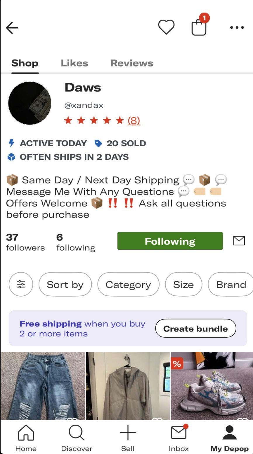 go fw my depop
