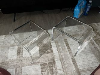 Set of 2 Clear Acrylic Stands / Desk Risers