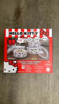Hello kitty ceramic bowls with lids