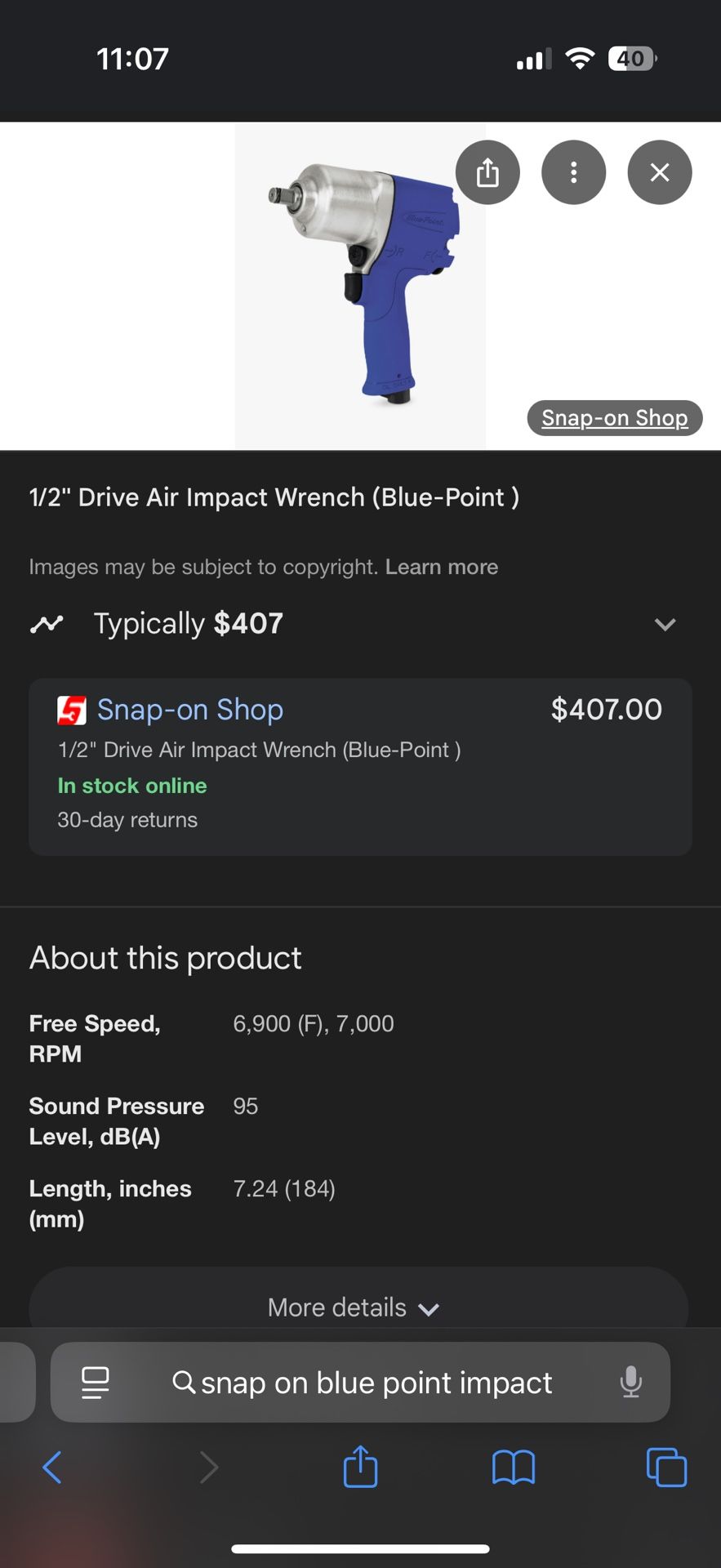 Snap On Blue Point Impact 