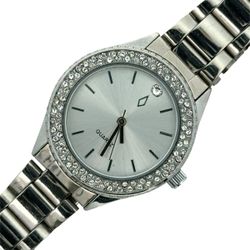 Nic & Syd Quartz Watch Silver Tone Crystal Bezel Bracelet (A1D030540)
