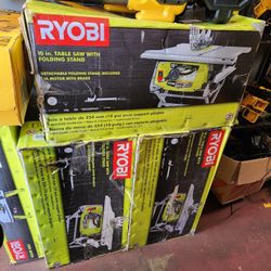 15 Amp 10 in. Compact Portable Jobsite Table Saw with Folding Stand Ryobi 