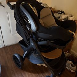 Chicco Bravo Primo 3-in-1 Trio Travel System, Bravo Primo Quick-Fold Stroller with KeyFit 35 Zip Infant Car Seat and Base, Springhill/Black