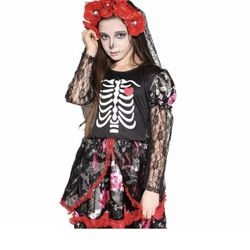 Halloween Costume Girls Skeleton  Kids Halloween  Bride Fancy Dress Cosplay