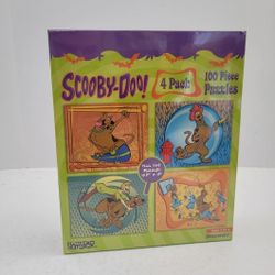 Scooby-Doo 4 Pack in One 100 Piece Puzzles 12.5"×15" Pressman 2004 New!