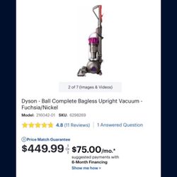 Dyson Vacuum - Like New 