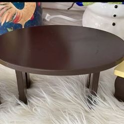 Kidkraft Wooden Doll House /barbie Furniture Table And Chairs Brown Yellow Barbie Size