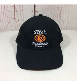 Titos Handmade Vodka Hat Cap Black Snapback Trucker Mesh Austin Texas Ad Promo