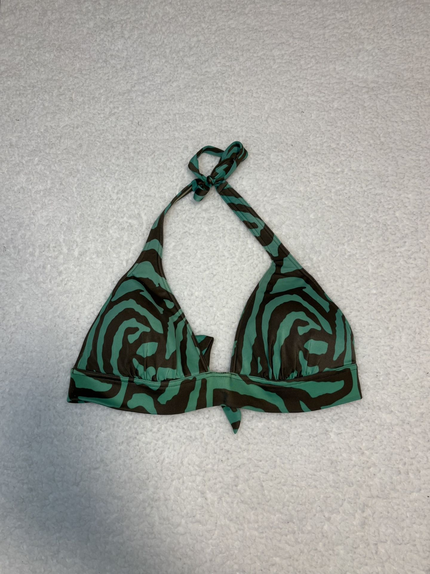 Victoria’s Secret Green Zebra Halter Bikini Top