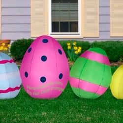 Easter Yard Decoration Led Air Blown Blowup Eggs 6.5 Foot In Length
