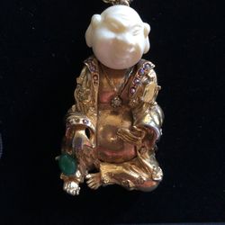 1970s ART laughing Buddha pendant