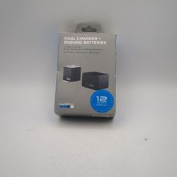 GoPro Dual Battery Charger + Enduro Batteries, designed for use with GoPro HERO9 Black, HERO10 Black, HERO11 Black, and HERO12 Black cameras. 