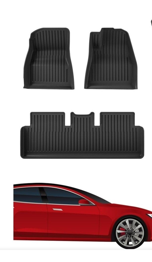 3w Tesla Model 3 Floor Mats 2021-2023 3pc
