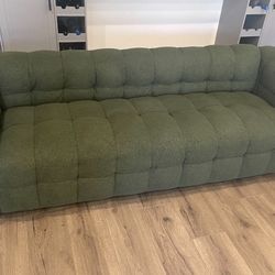 Olive Green Sofa - 80” Long - Boucle 