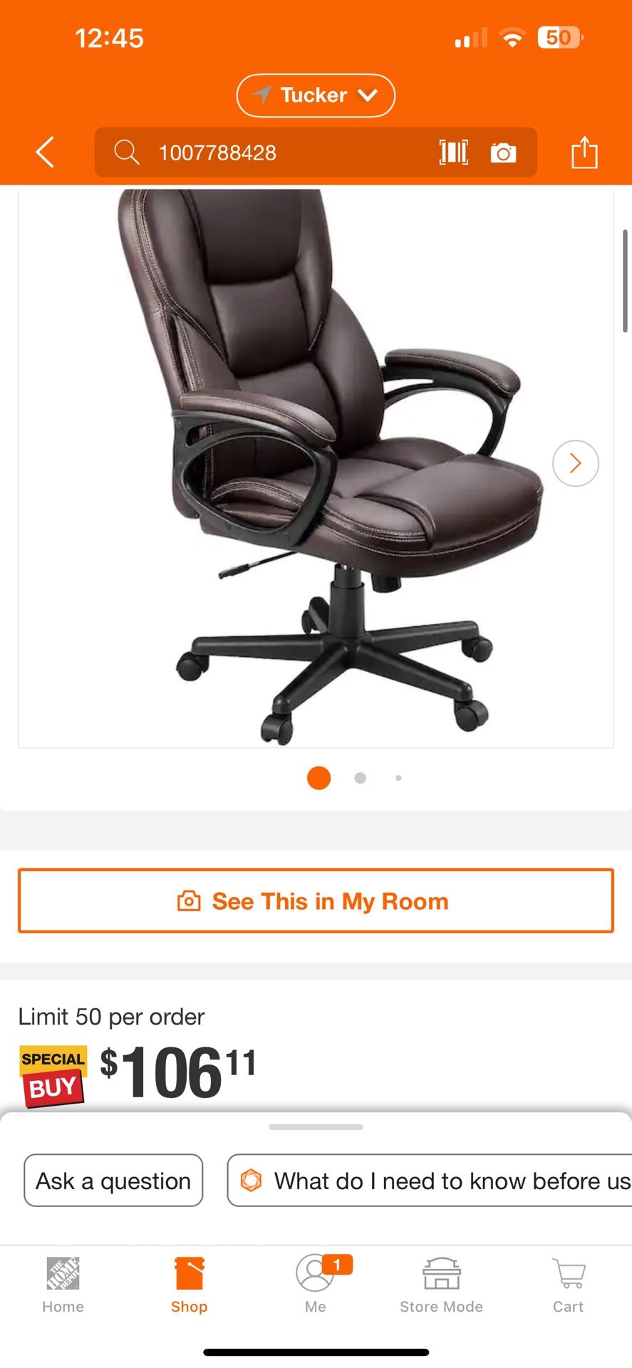 Big and Tall Brown Leather High Back Executive Chair with Swivel Seat