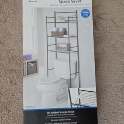 NEW Mainstays 3-Shelf Bathroom Space Saver - Oil-Rubbed Bronze Over-the-Toilet Storage