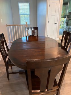 Real Wood Dining Table + 4 Chairs – $299